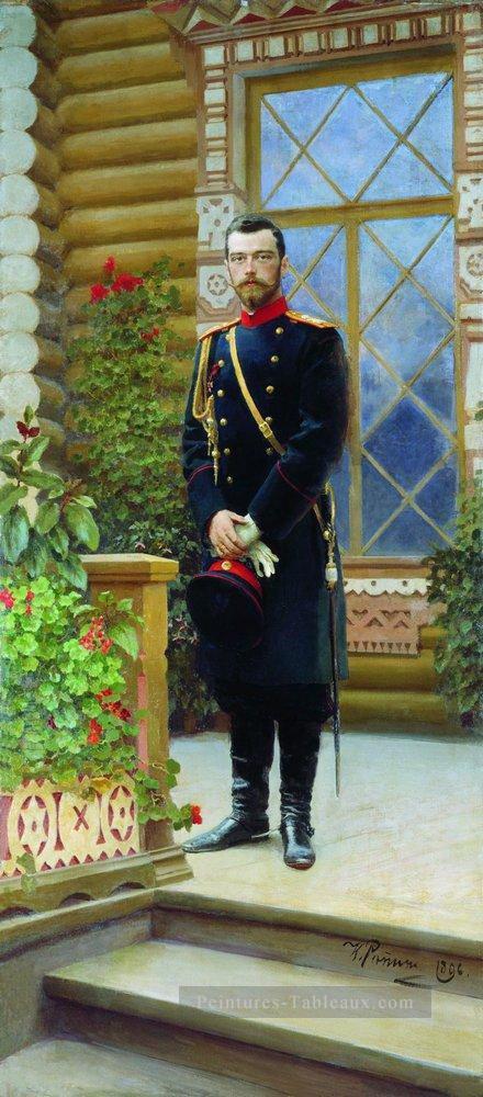 Portrait de l’empereur Nicolas II sur le porche 1896 Ilya Repin Peintures à l'huile
